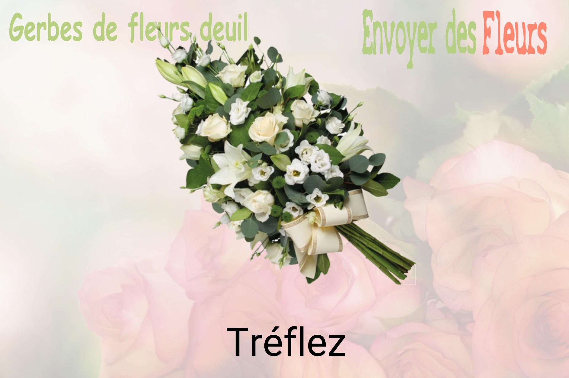 Gerbe de fleurs de deuil livrée à Tréflez